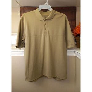 Cabelas Safari Vent Guidewear GX11‎ UPF 30 beige Shortsleeve Polo Size Large